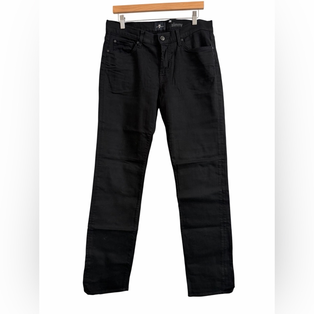 7 For All Mankind Men's Slimmy Black Jeans